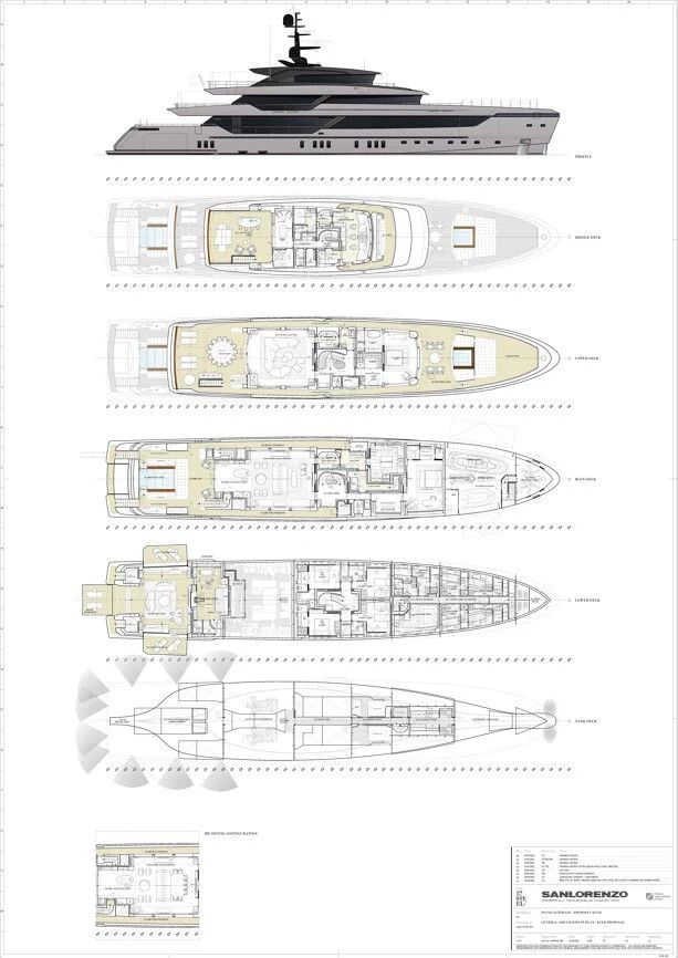 diagram, engineering drawing aboard VIRTUOSITY Yacht for Sale