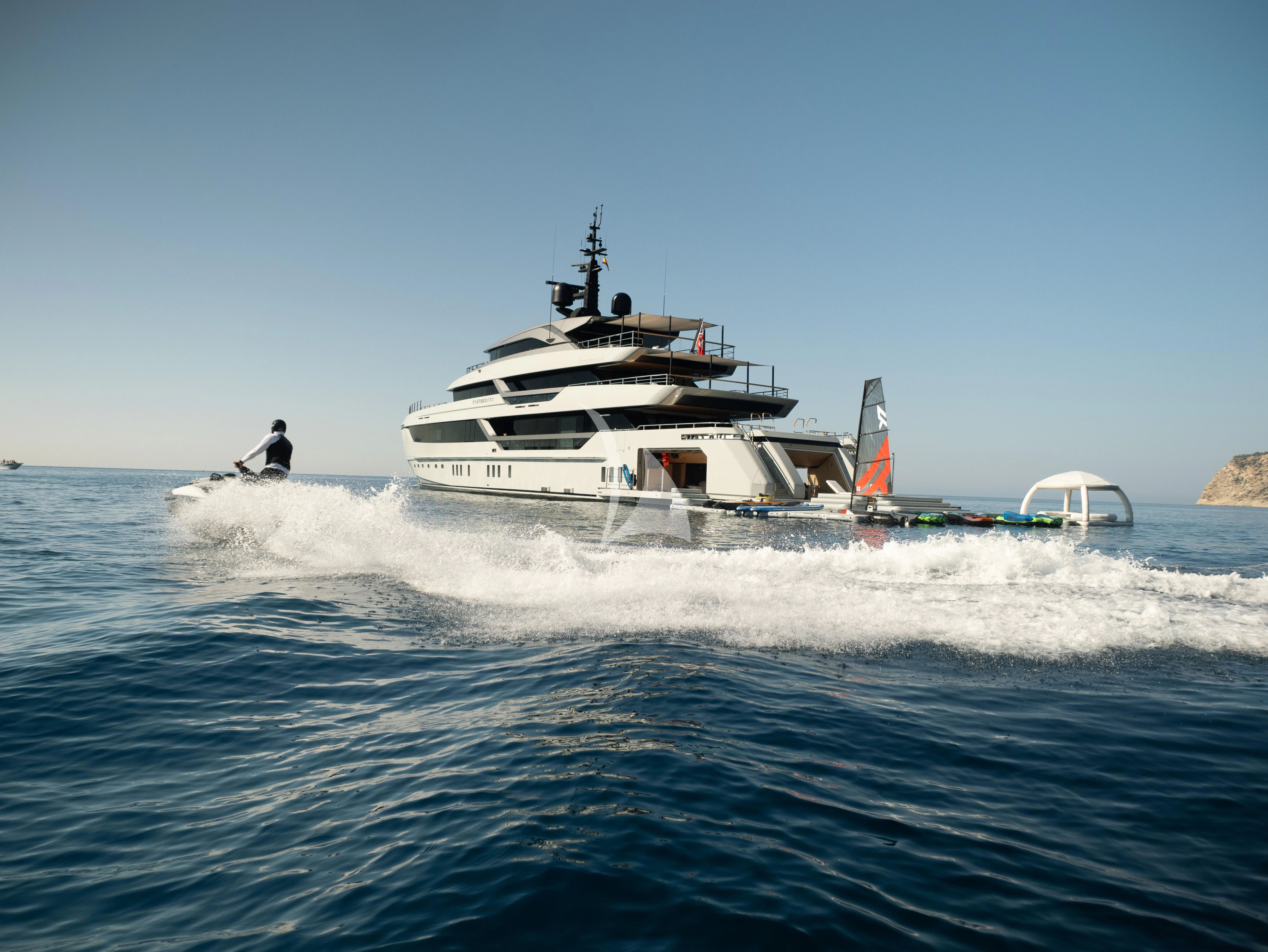 a boat on the water aboard VIRTUOSITY Yacht for Sale