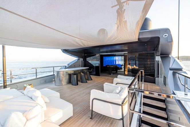 a boat on the water aboard VIRTUOSITY Yacht for Sale