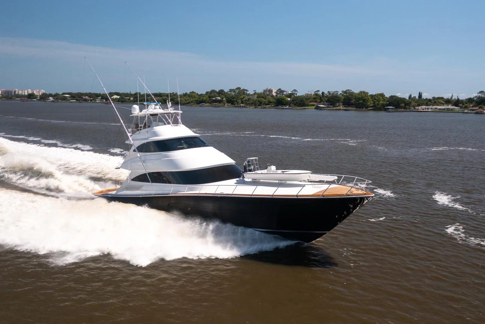 a boat splashing in the water aboard SIR' REEL Yacht for Sale