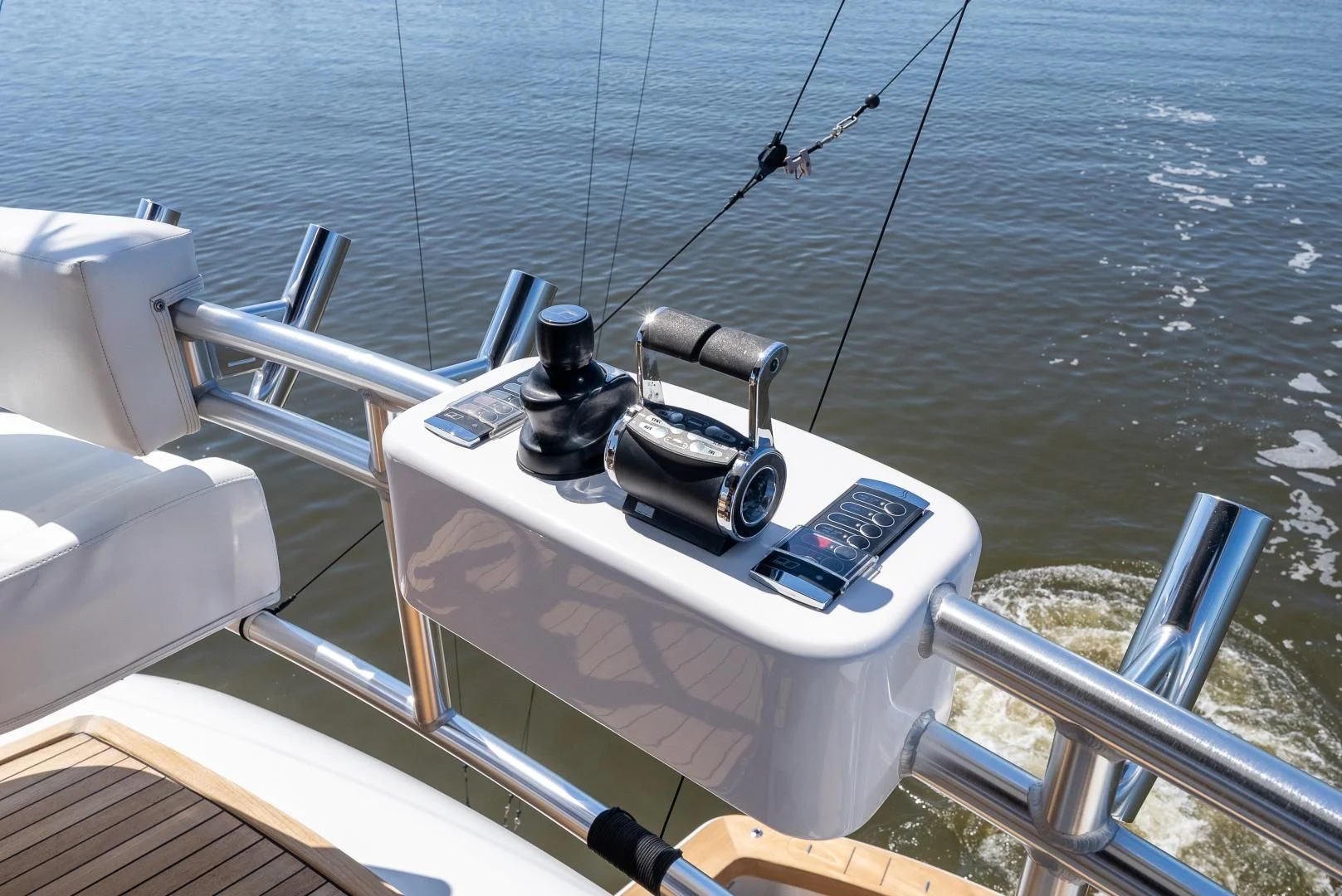 a boat with a camera on the front aboard SIR' REEL Yacht for Sale