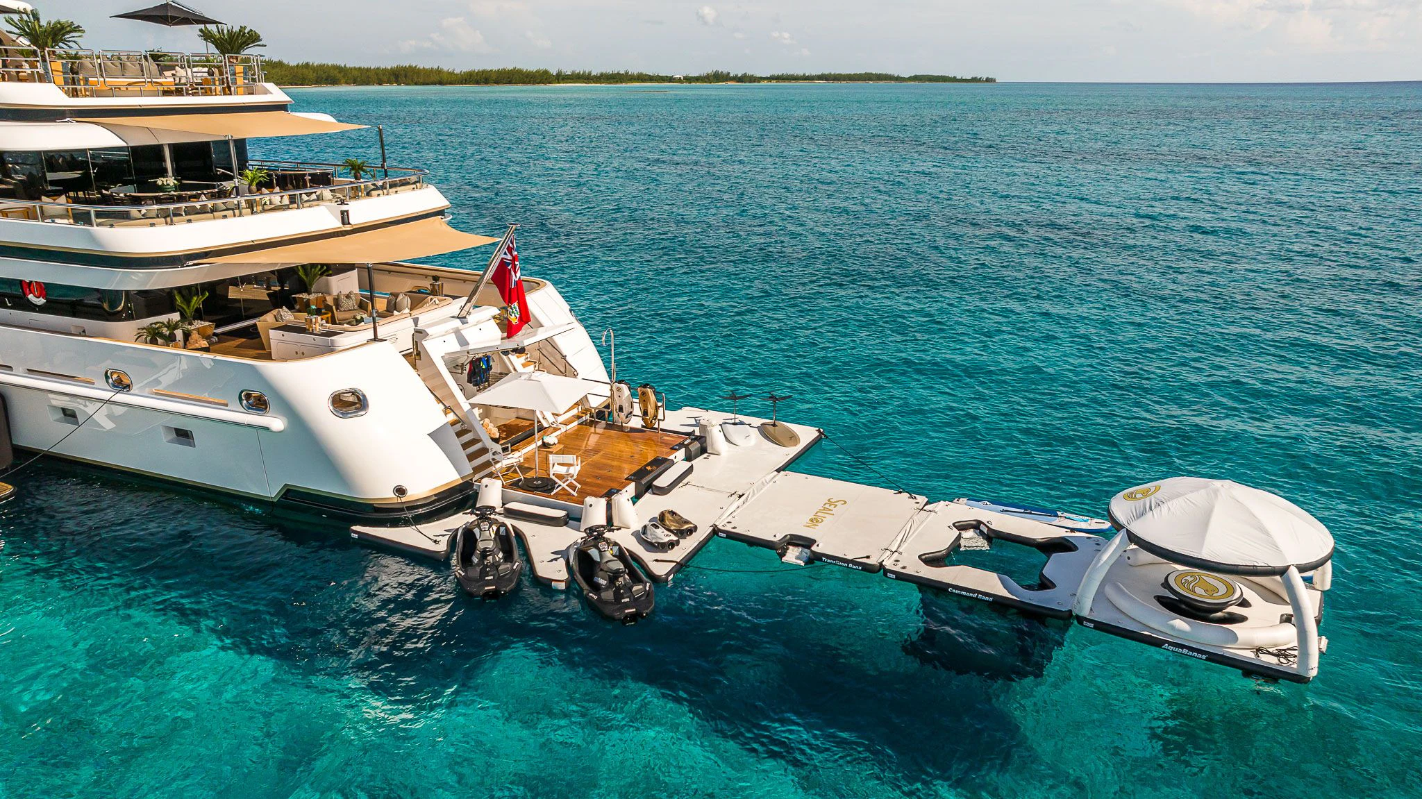 boats in the water aboard SEALION Yacht for Sale