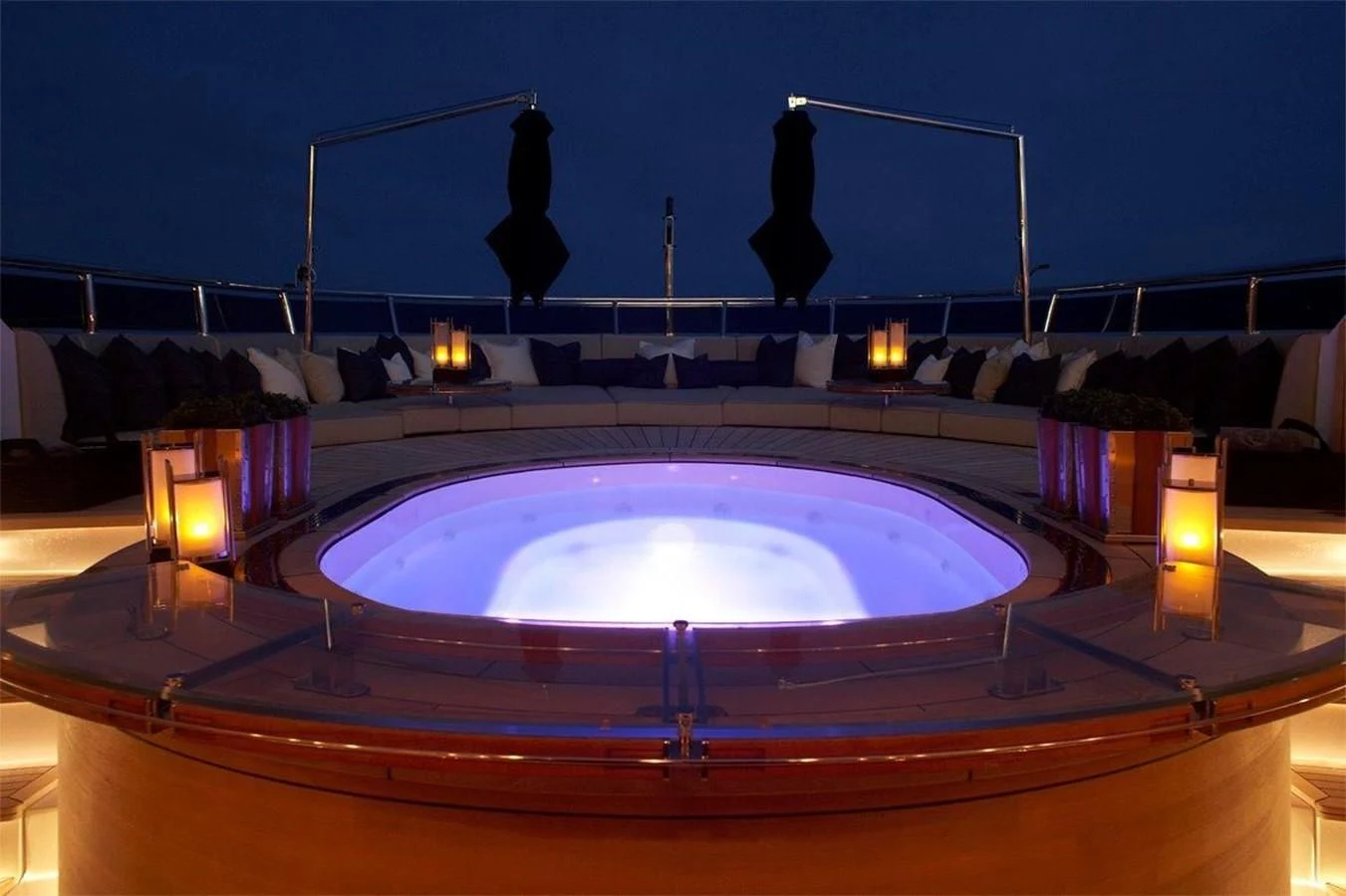 a large indoor swimming pool aboard SEALION Yacht for Sale