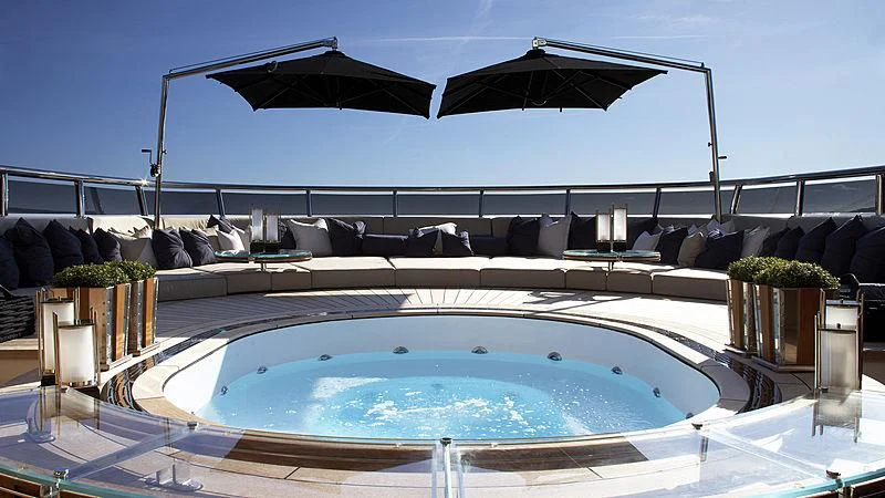 a large swimming pool aboard SEALION Yacht for Sale