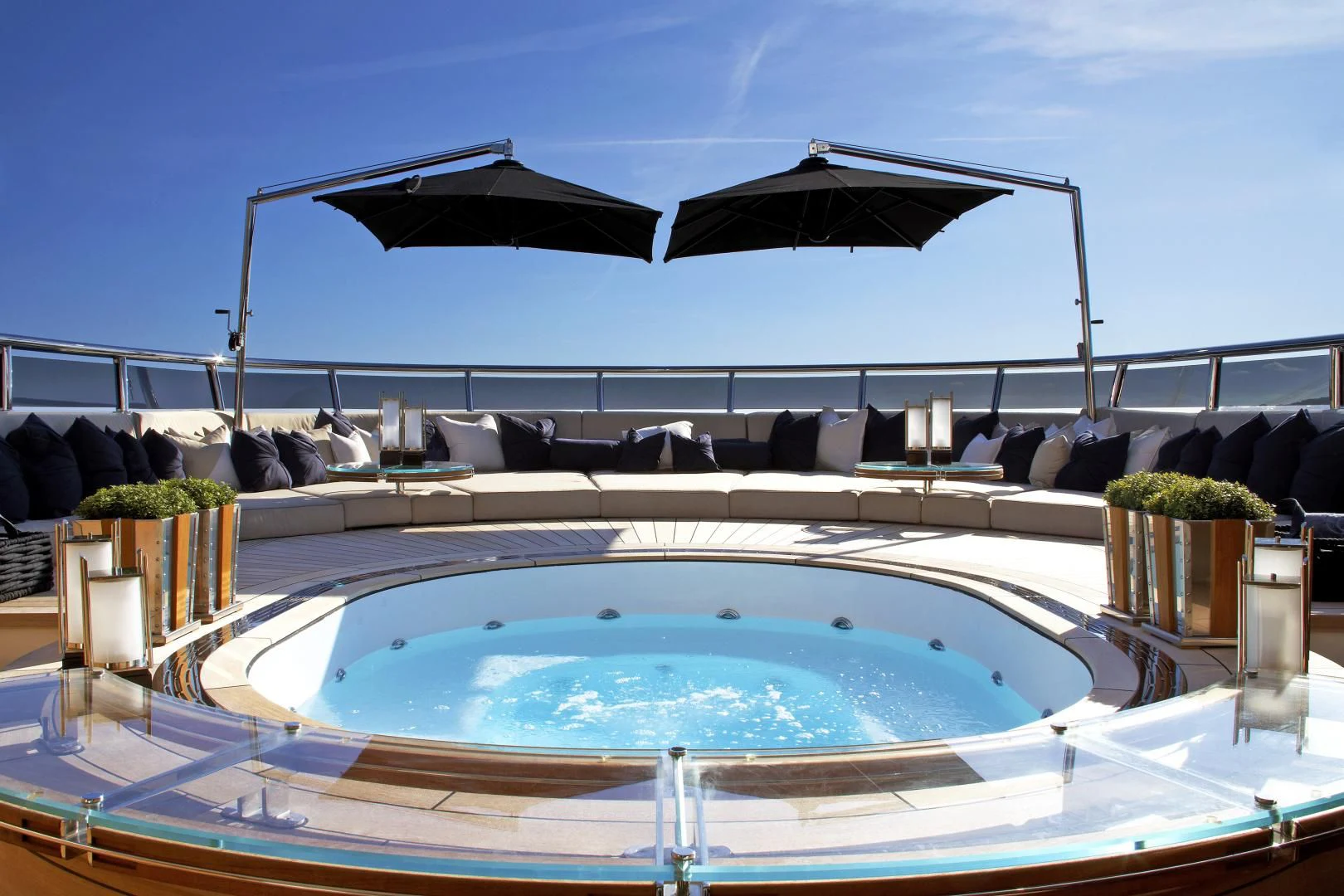 a large swimming pool aboard SEALION Yacht for Sale