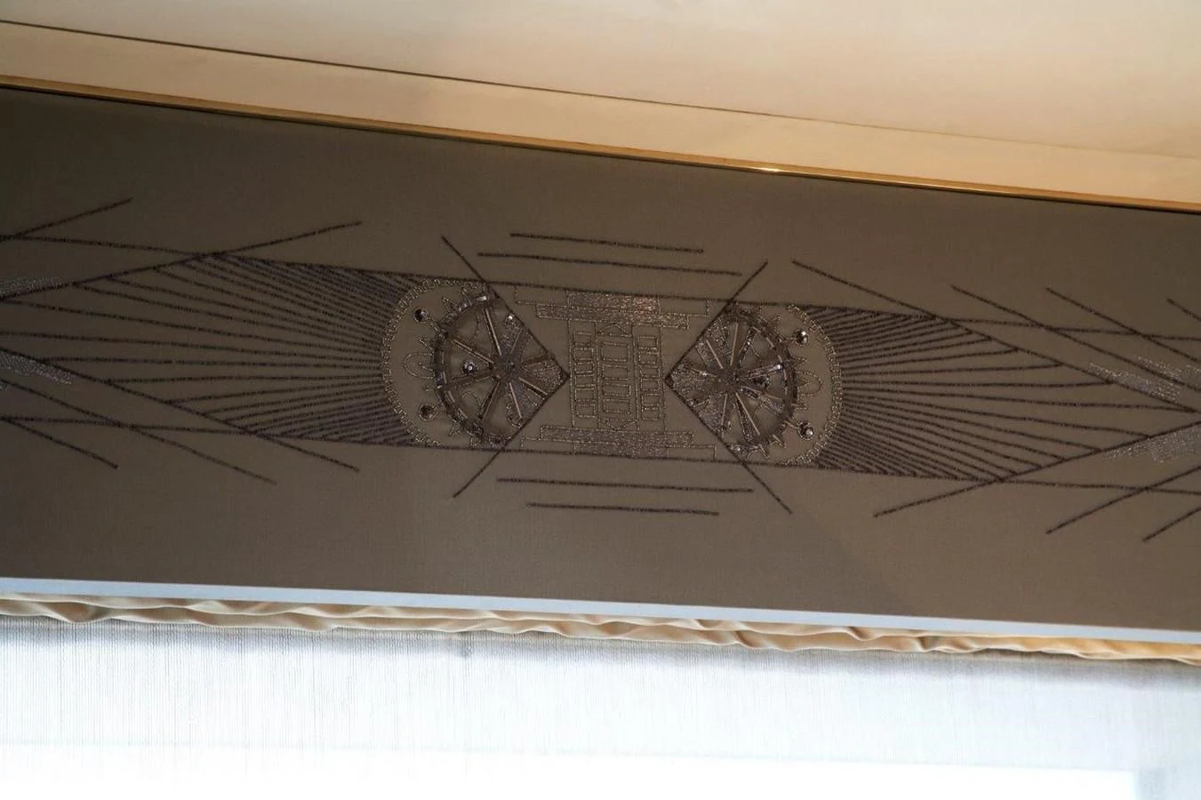 a ceiling with a fan aboard SEALION Yacht for Sale