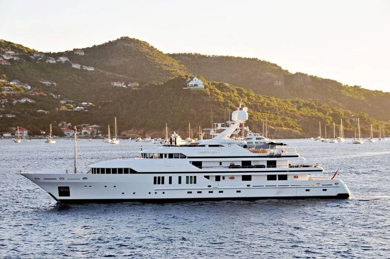 a white yacht on the water aboard SEALION Yacht for Sale