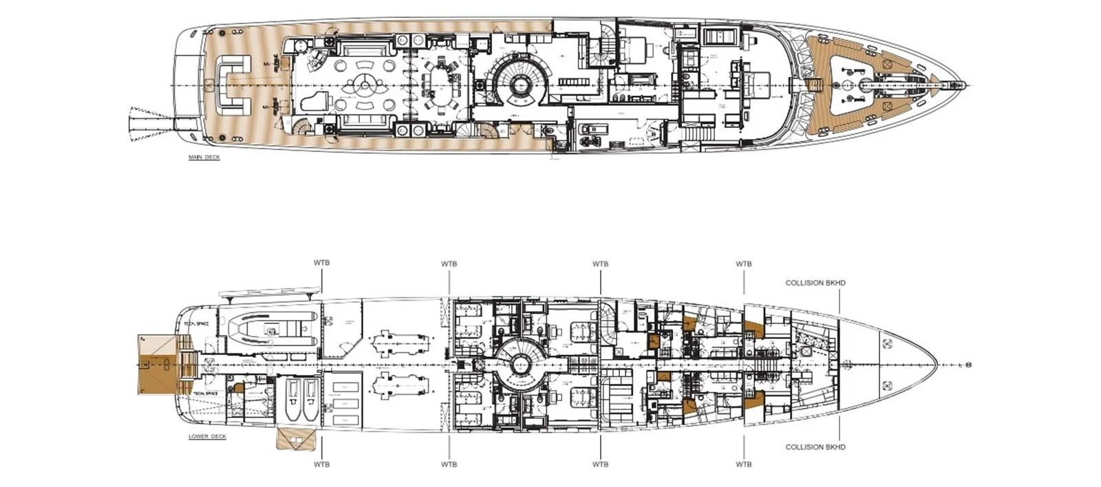 diagram, engineering drawing aboard SEALION Yacht for Sale