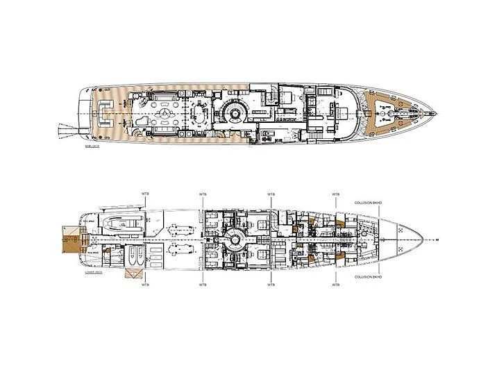 diagram, engineering drawing aboard SEALION Yacht for Sale