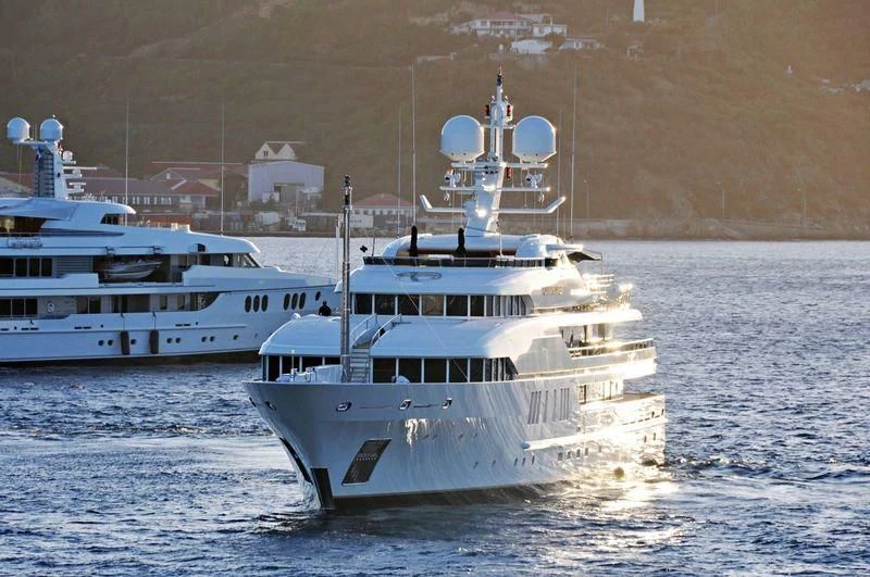 a group of boats in the water aboard SEALION Yacht for Sale
