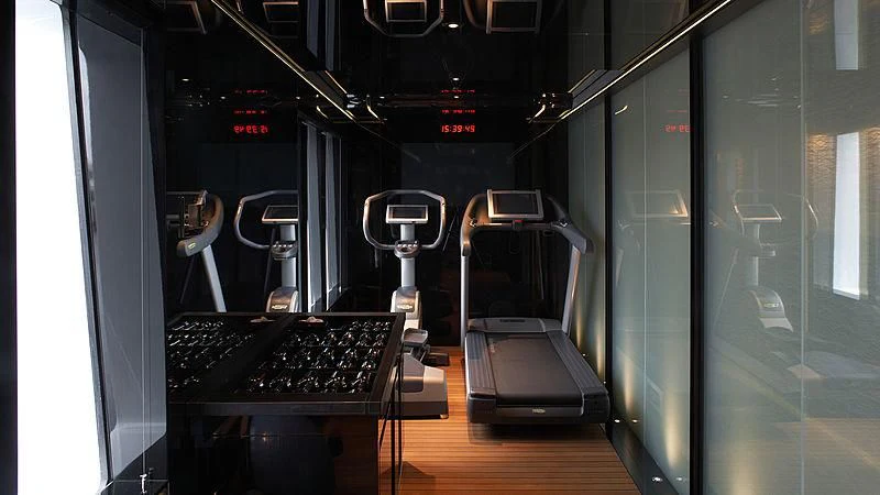a treadmill in a treadmill aboard SEALION Yacht for Sale