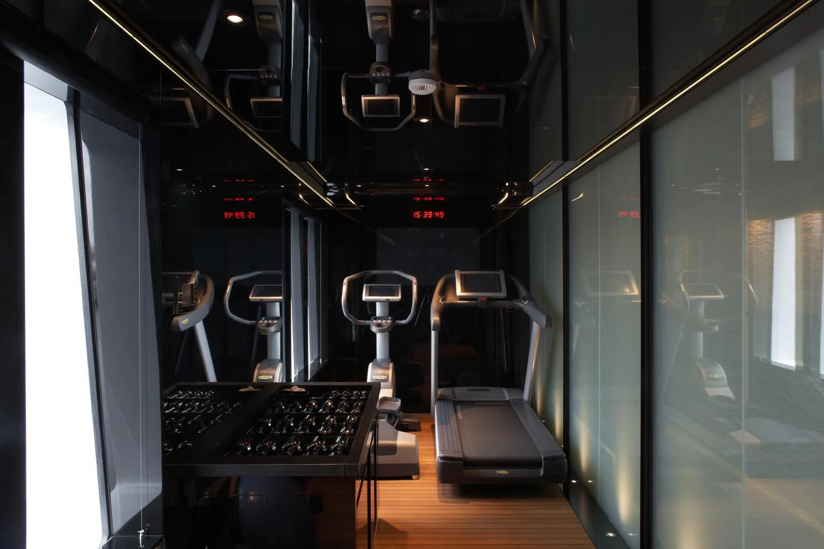 a room with a computer and a chair aboard SEALION Yacht for Sale