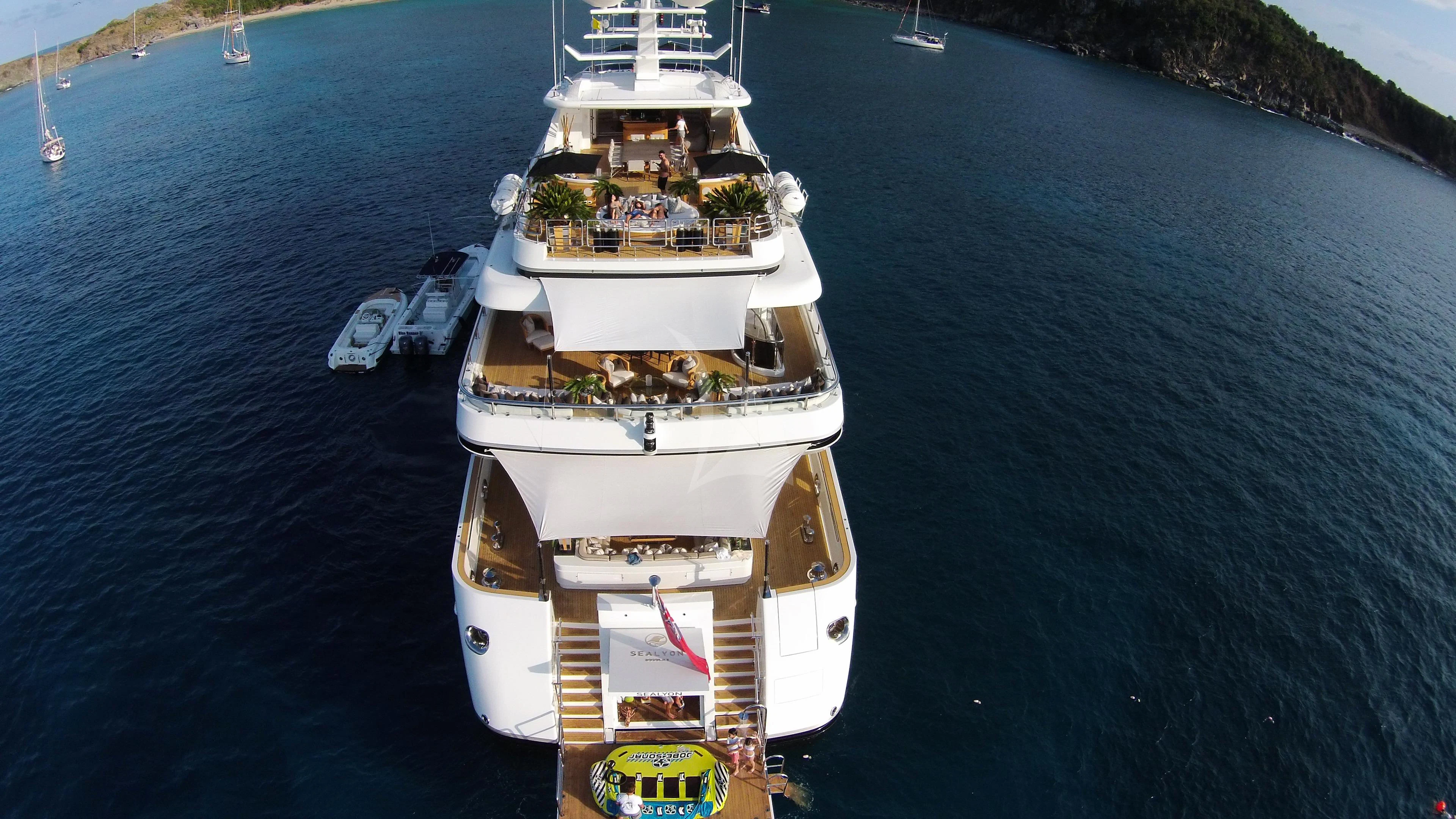 a ship on the water aboard SEALION Yacht for Sale