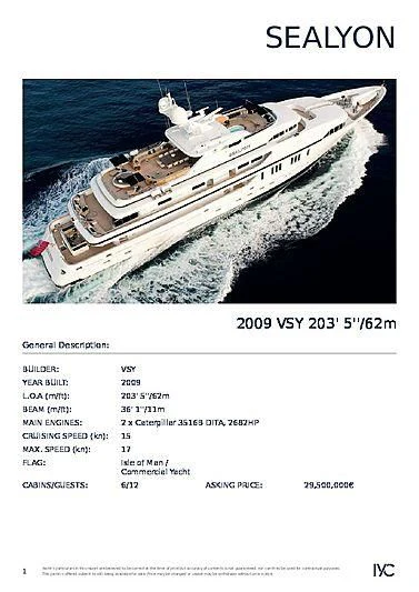 graphical user interface aboard SEALION Yacht for Sale