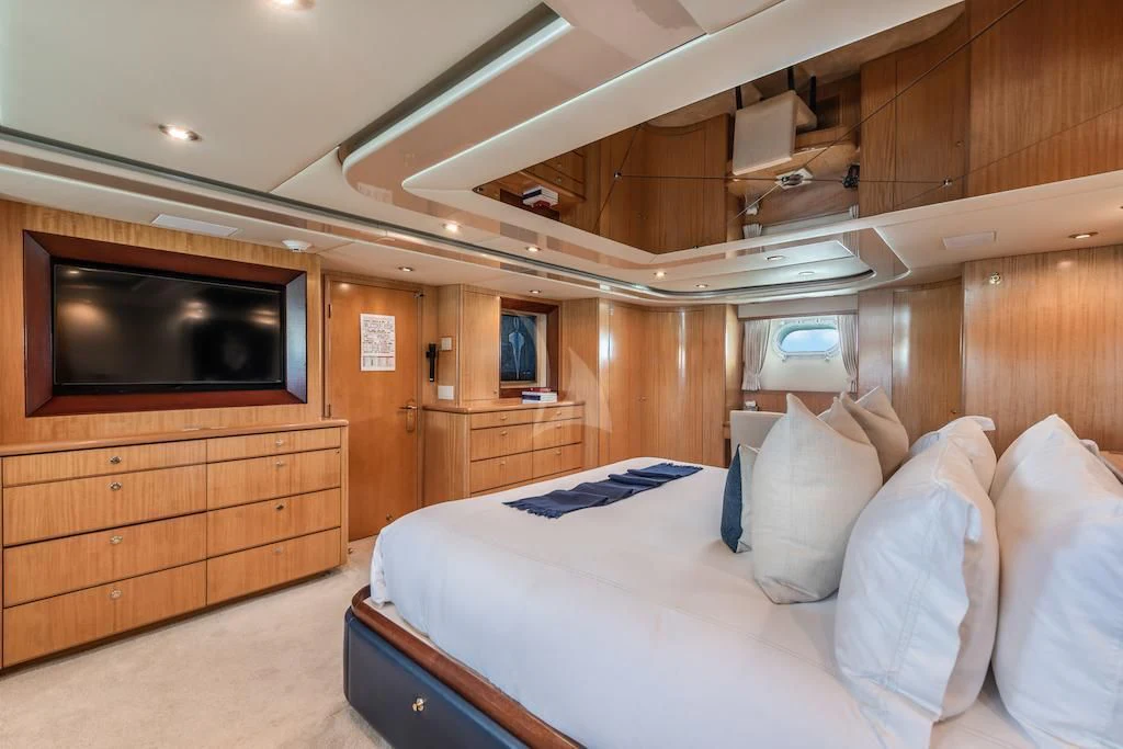 a bed in a cabin aboard SURINA Yacht for Sale