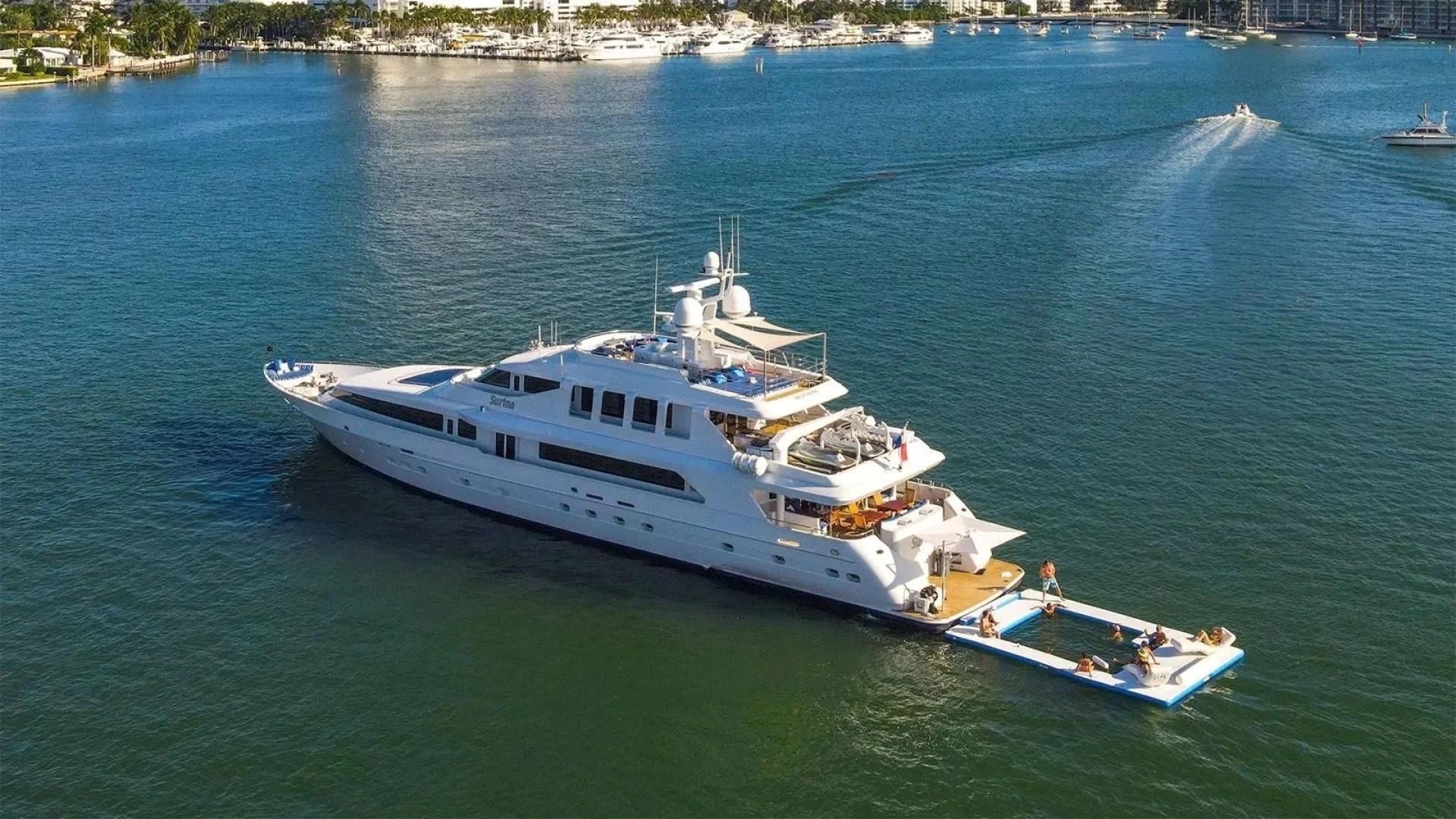 a boat on the water aboard SURINA Yacht for Sale