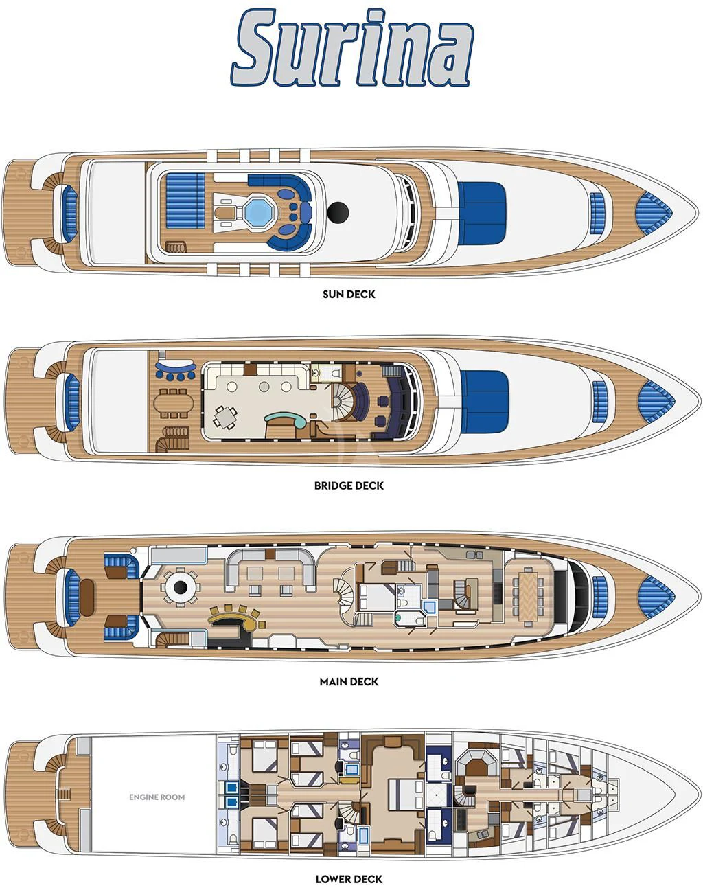 engineering drawing aboard SURINA Yacht for Sale