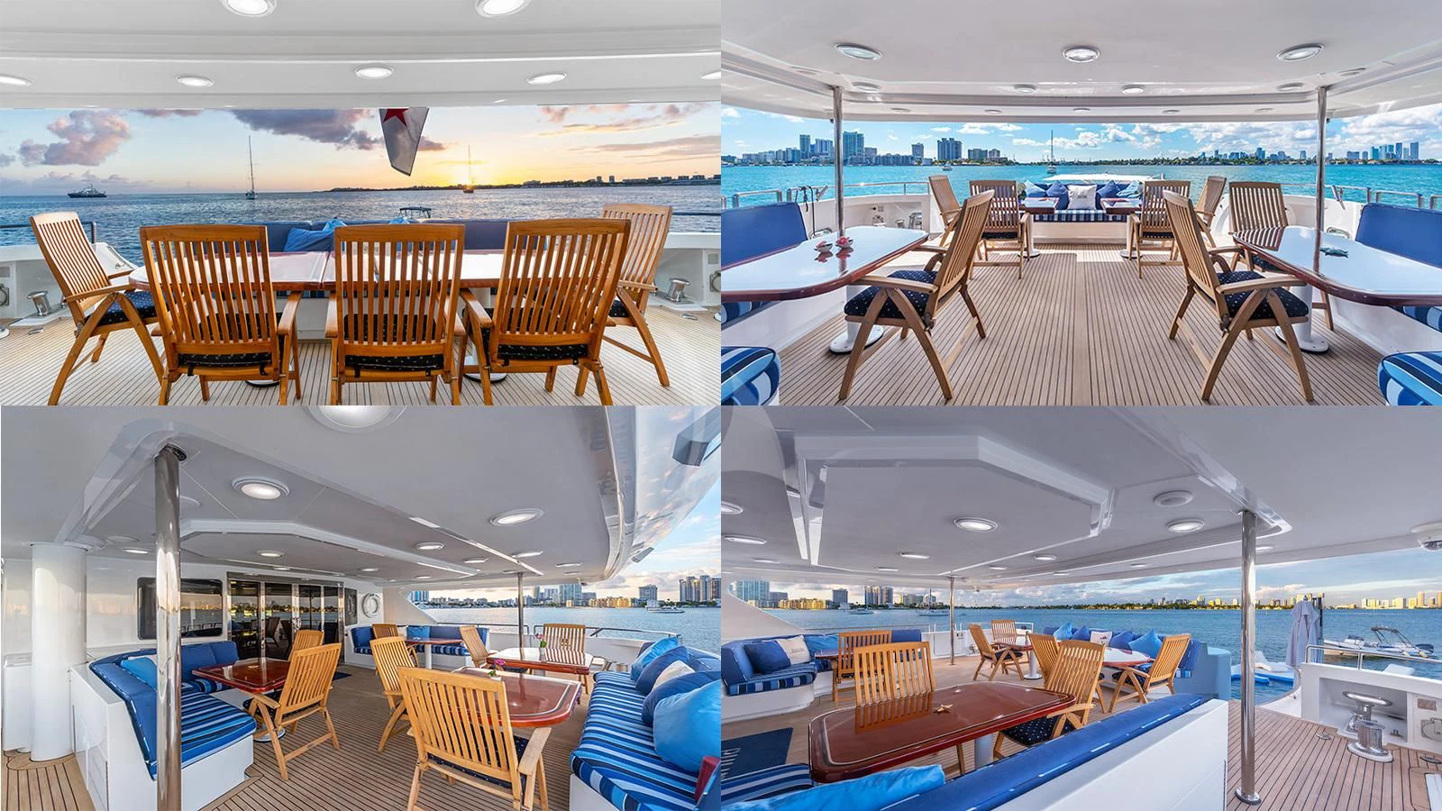 a room with a table chairs and a large window aboard SURINA Yacht for Sale