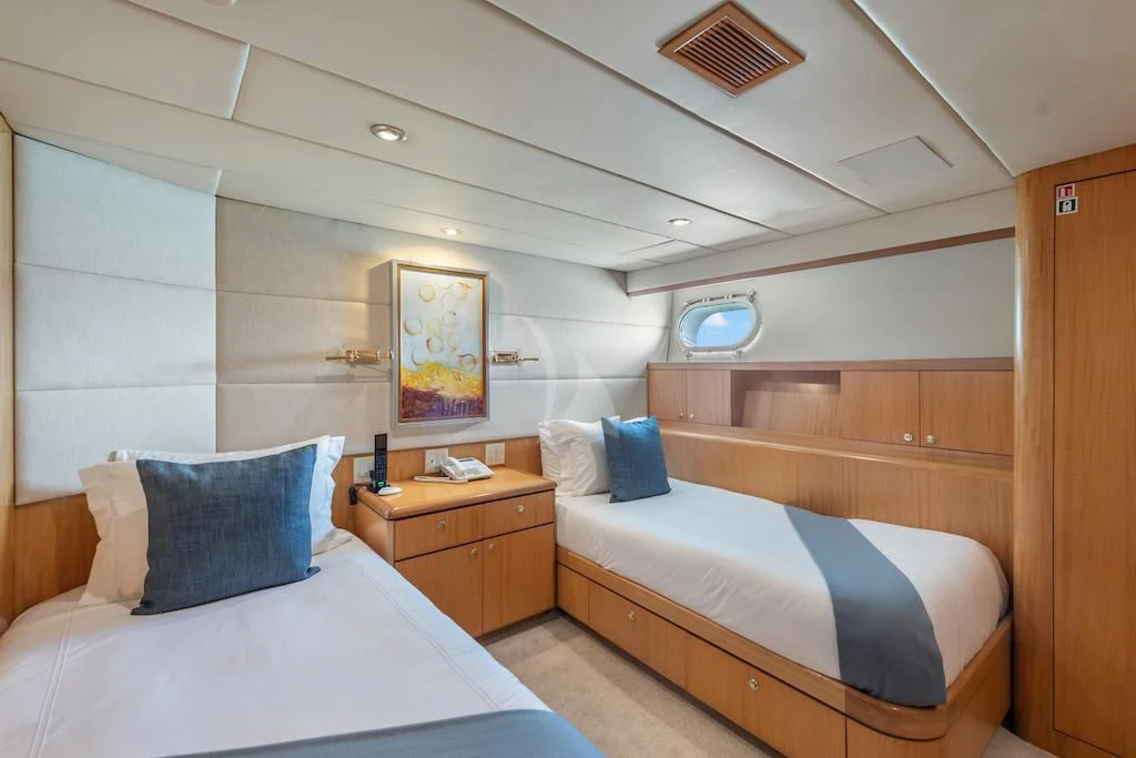 a couple of beds in a room aboard SURINA Yacht for Sale