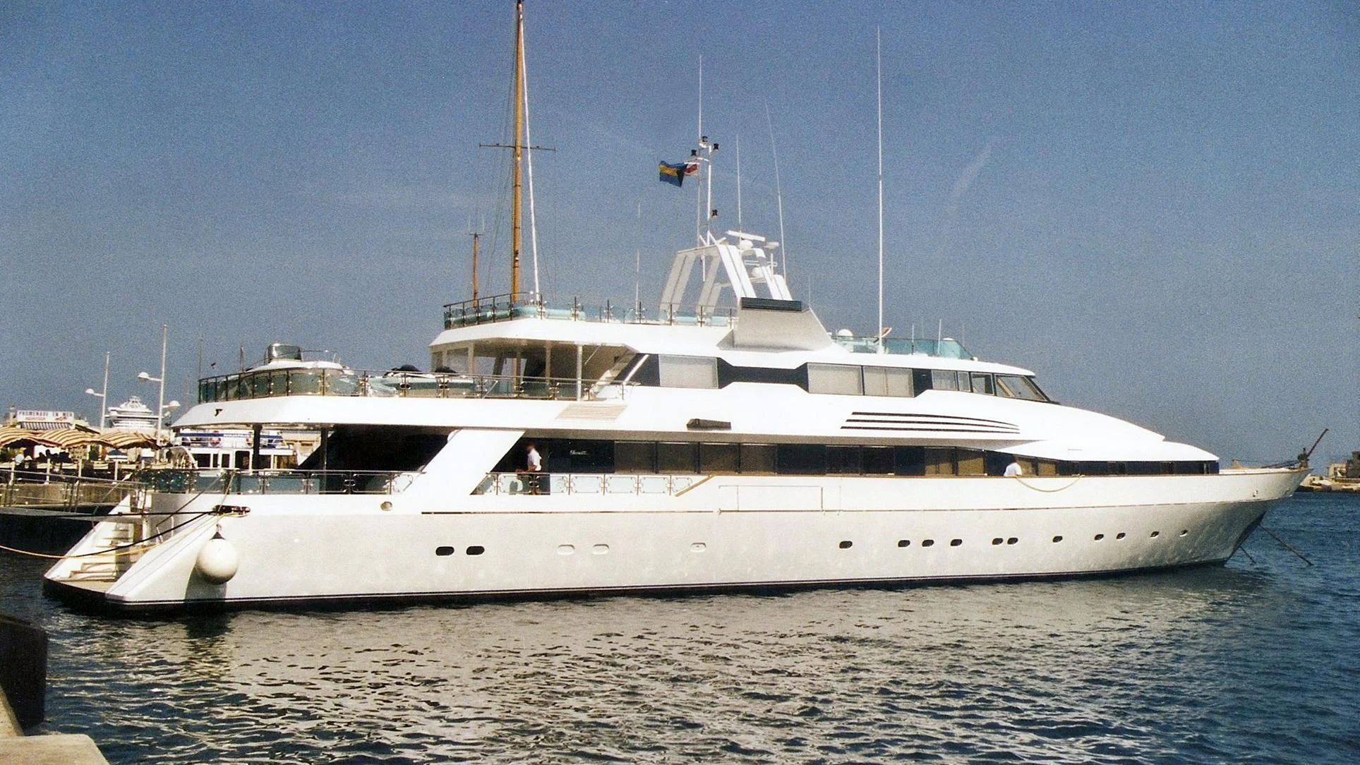 a large white yacht aboard EGO Yacht for Sale