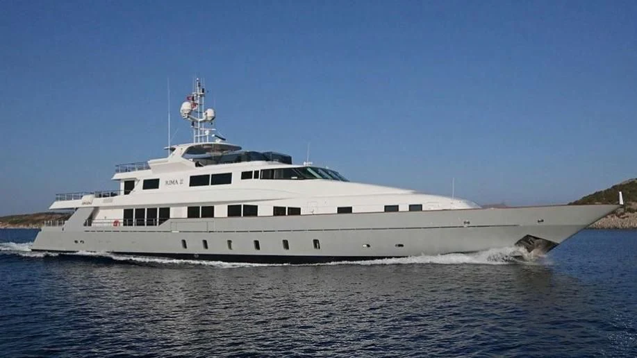 a large white ship aboard EGO Yacht for Sale