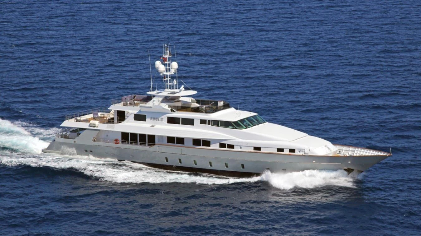 a large white boat aboard EGO Yacht for Sale