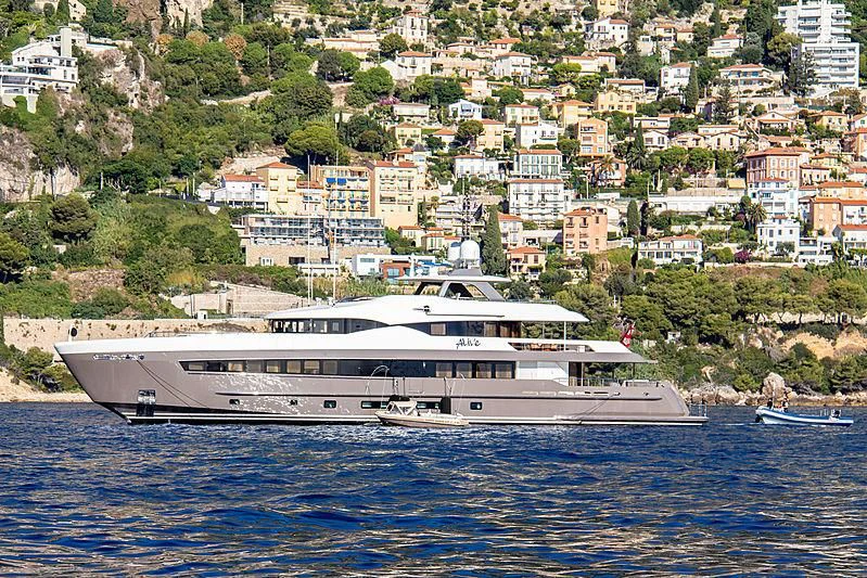 a cruise ship in the water aboard ARES Yacht for Sale
