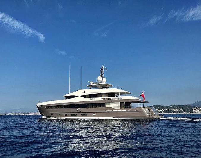 a boat in the water aboard ARES Yacht for Sale