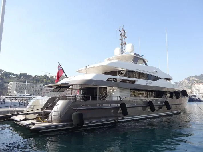 a large boat in the water aboard ARES Yacht for Sale