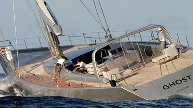 a boat with people on it aboard GHOST Yacht for Sale