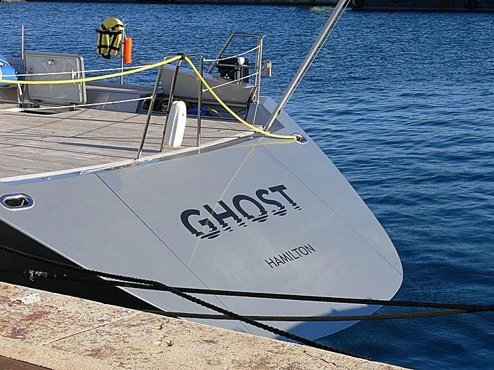 a boat on the beach aboard GHOST Yacht for Sale