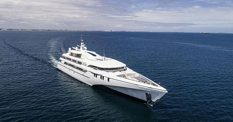 a white yacht in the water aboard WHITE RABBIT Yacht for Sale