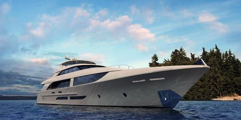 a white yacht on the water aboard FLAMINGO DAZE Yacht for Sale