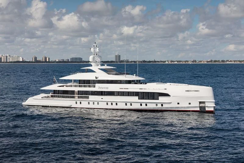 a white yacht in the water aboard HOME Yacht for Charter