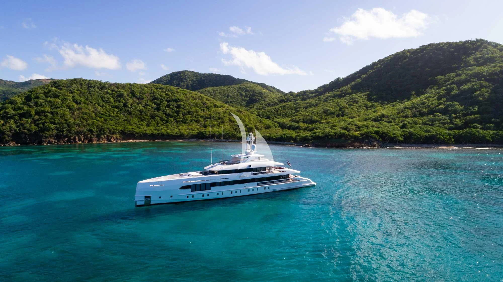 a boat on the water aboard HOME Yacht for Charter