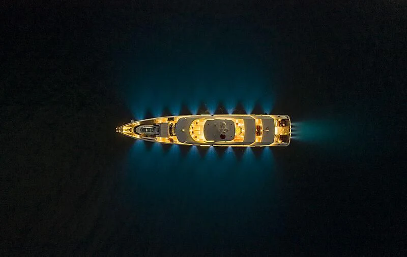 a yellow and silver object aboard HOME Yacht for Charter