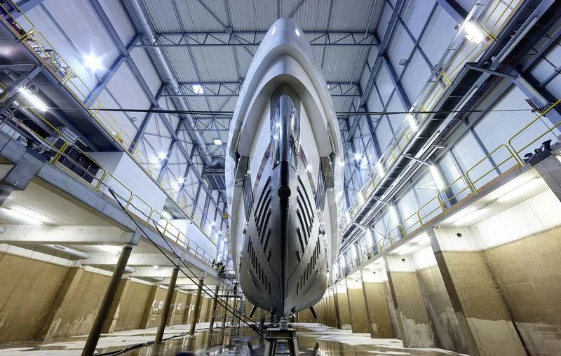 a large metal object in a building aboard HOME Yacht for Charter