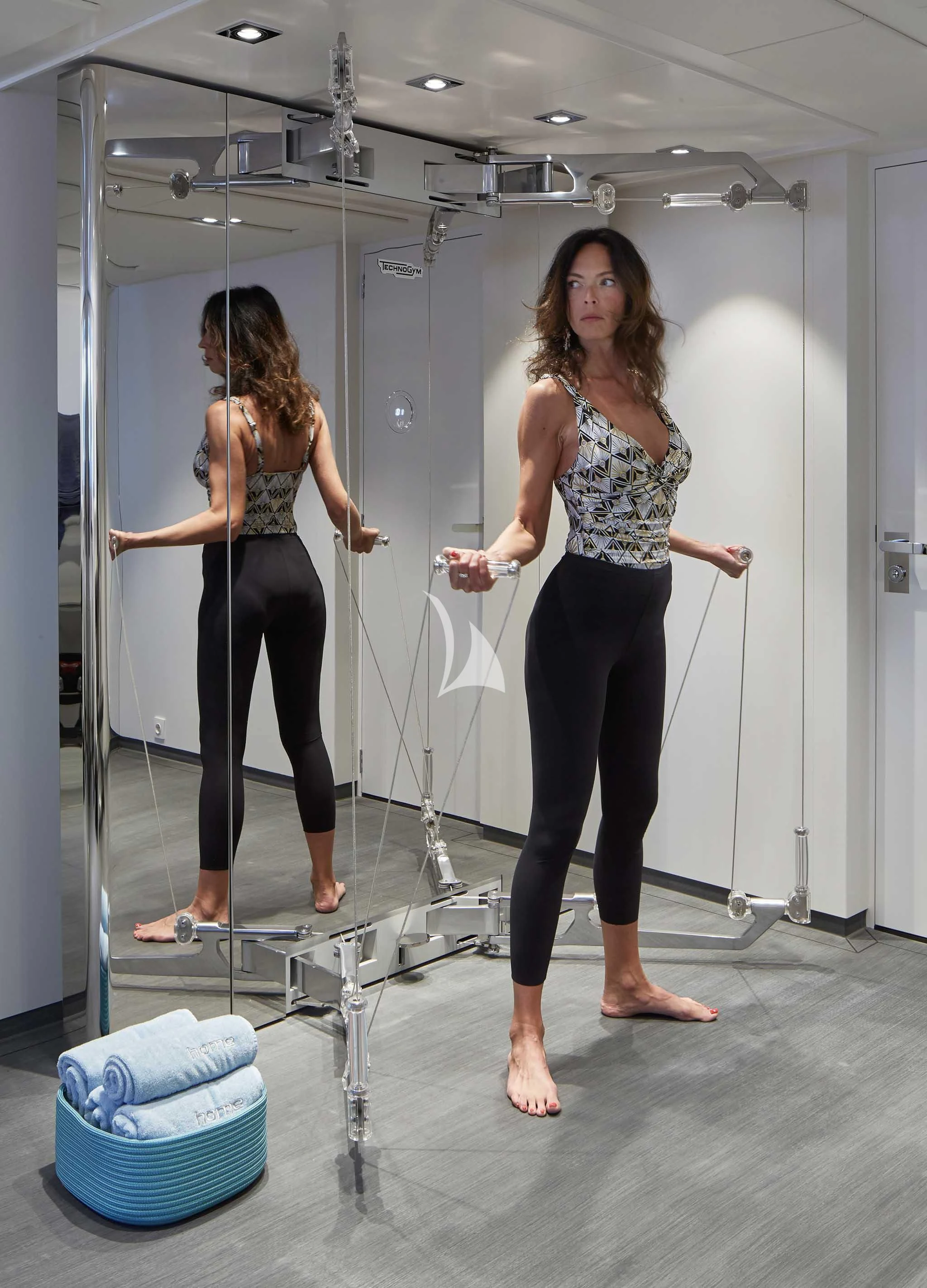 a couple of women posing for a picture aboard HOME Yacht for Charter