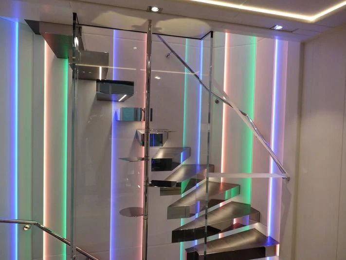 a set of glass doors aboard HOME Yacht for Charter