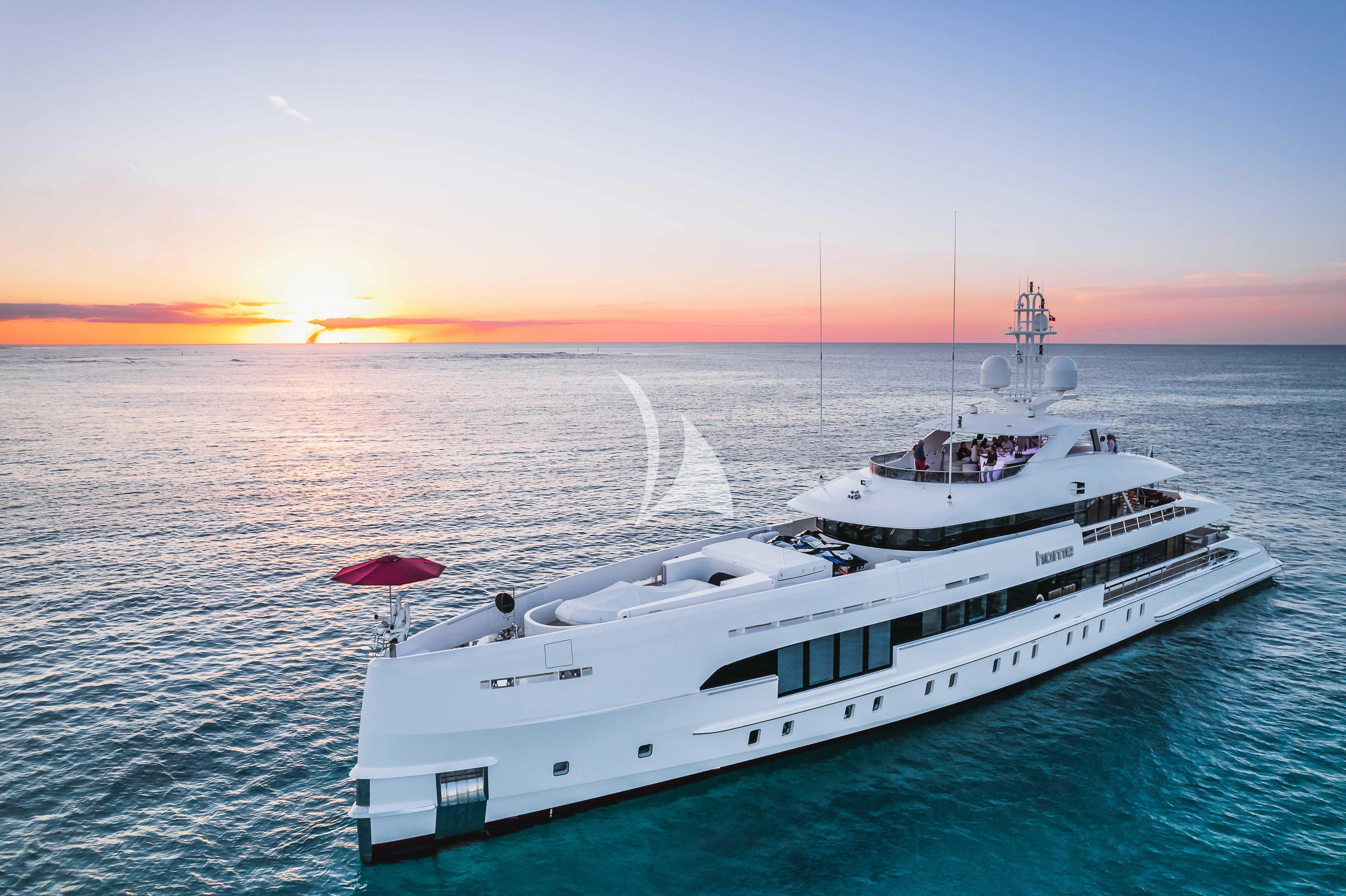 a boat in the water aboard HOME Yacht for Charter