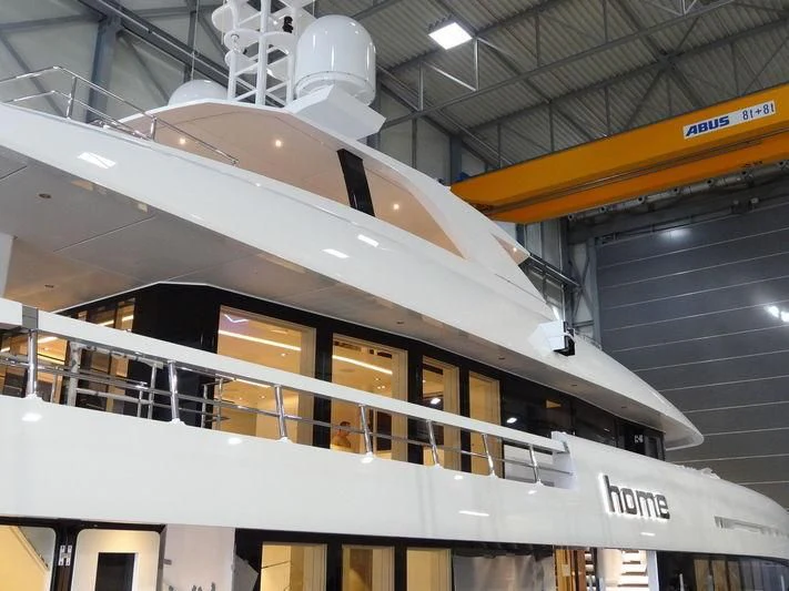 a space shuttle on a building aboard HOME Yacht for Charter
