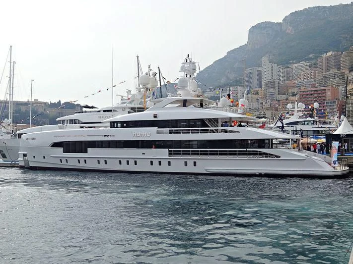 a white yacht in the water aboard HOME Yacht for Charter