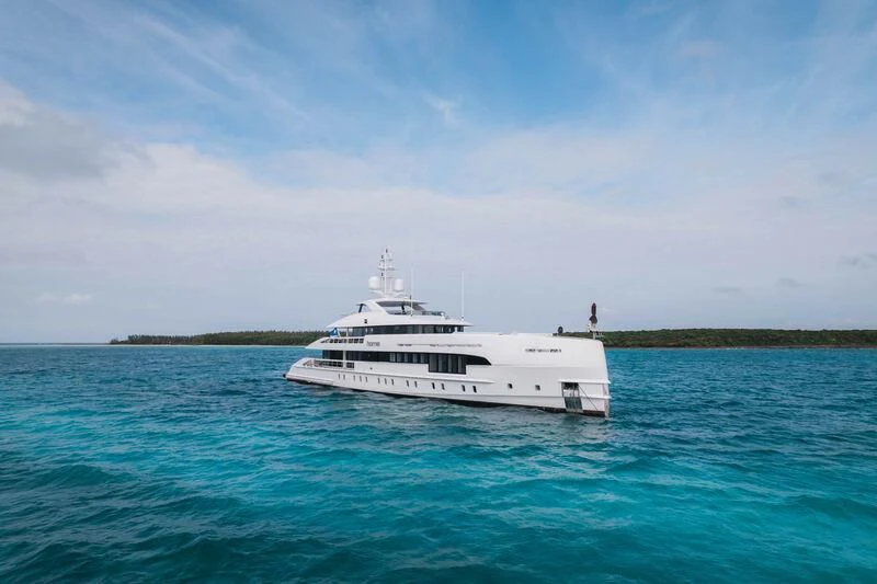 a boat in the water aboard HOME Yacht for Charter