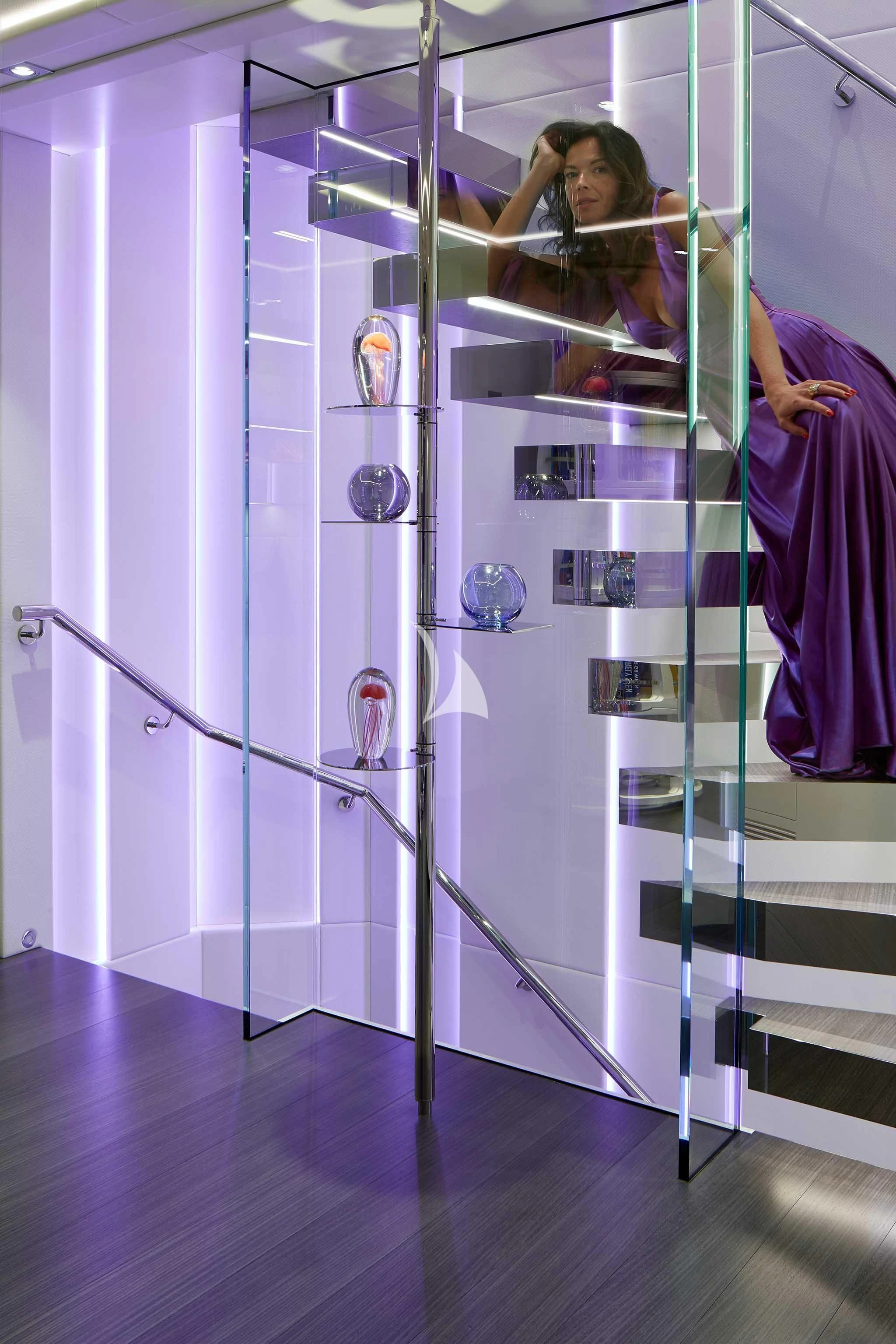 a person in a gym aboard HOME Yacht for Charter