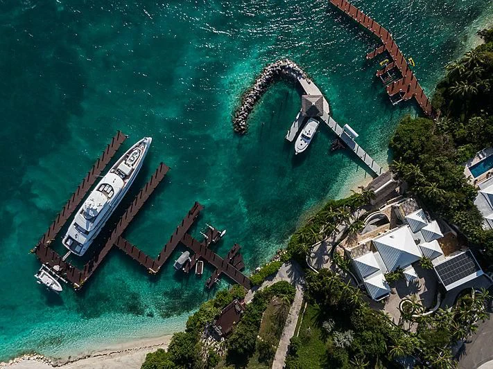 a bridge over water aboard HOME Yacht for Charter