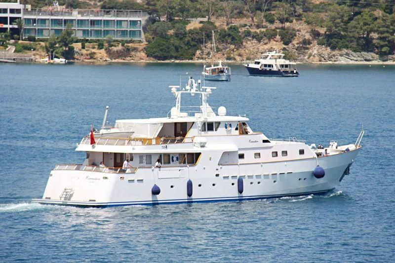 a boat sailing on the water aboard EXECUTIVE Yacht for Sale
