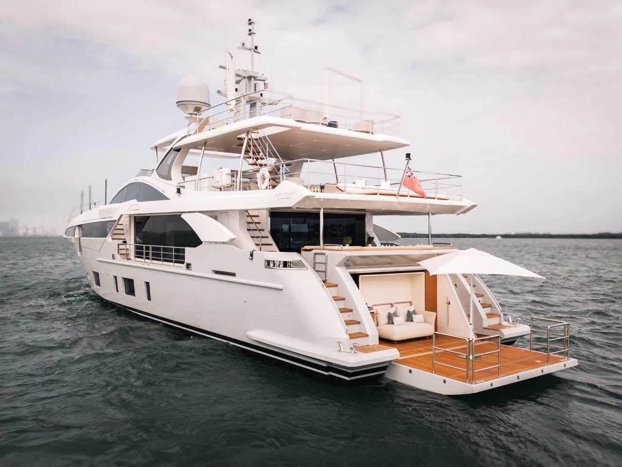 a large white boat in the water aboard ECLIPSE Yacht for Sale