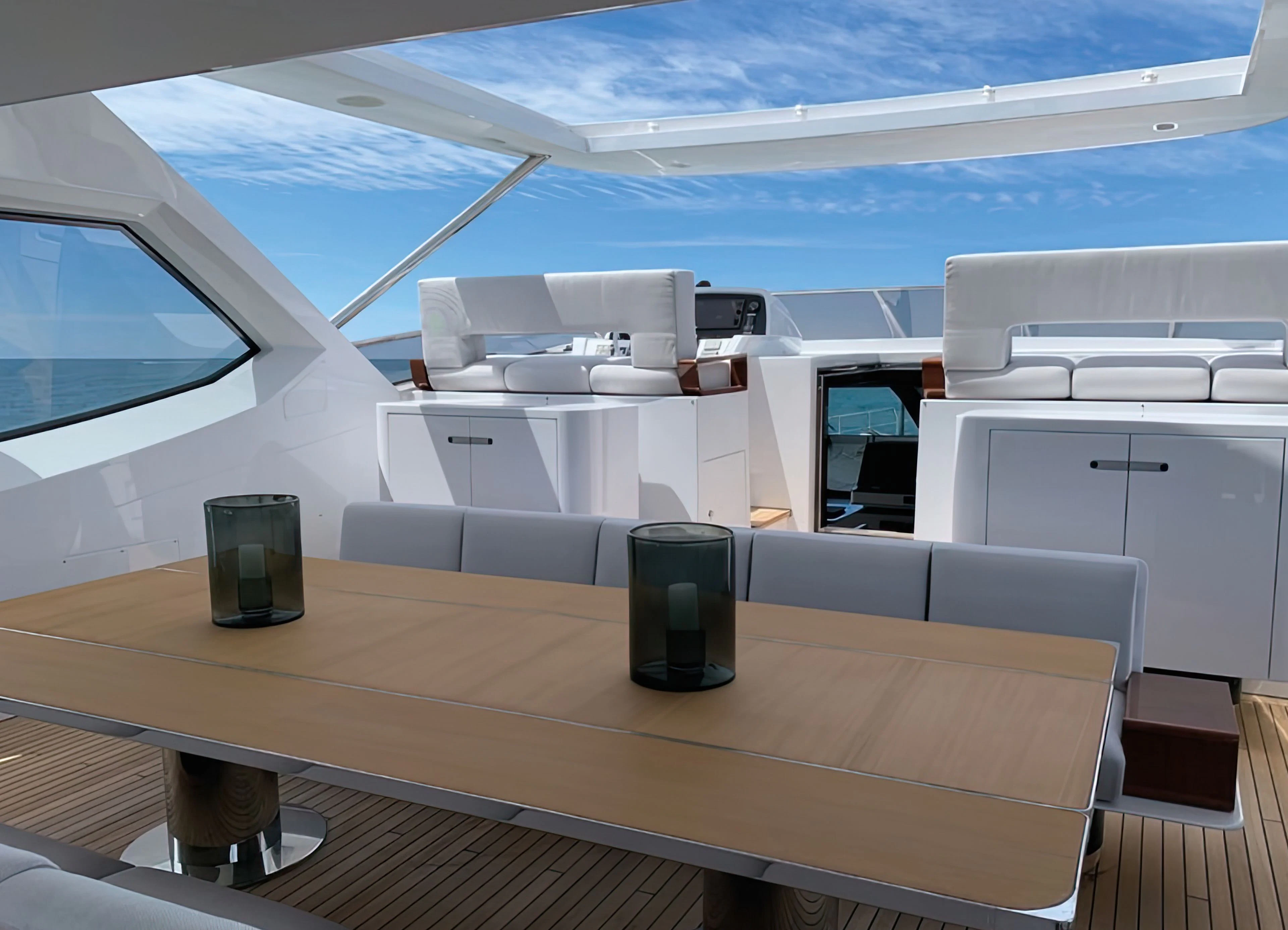 inside of a white vehicle aboard ECLIPSE Yacht for Sale