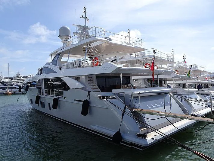 a large white boat in the water aboard ECLIPSE Yacht for Sale