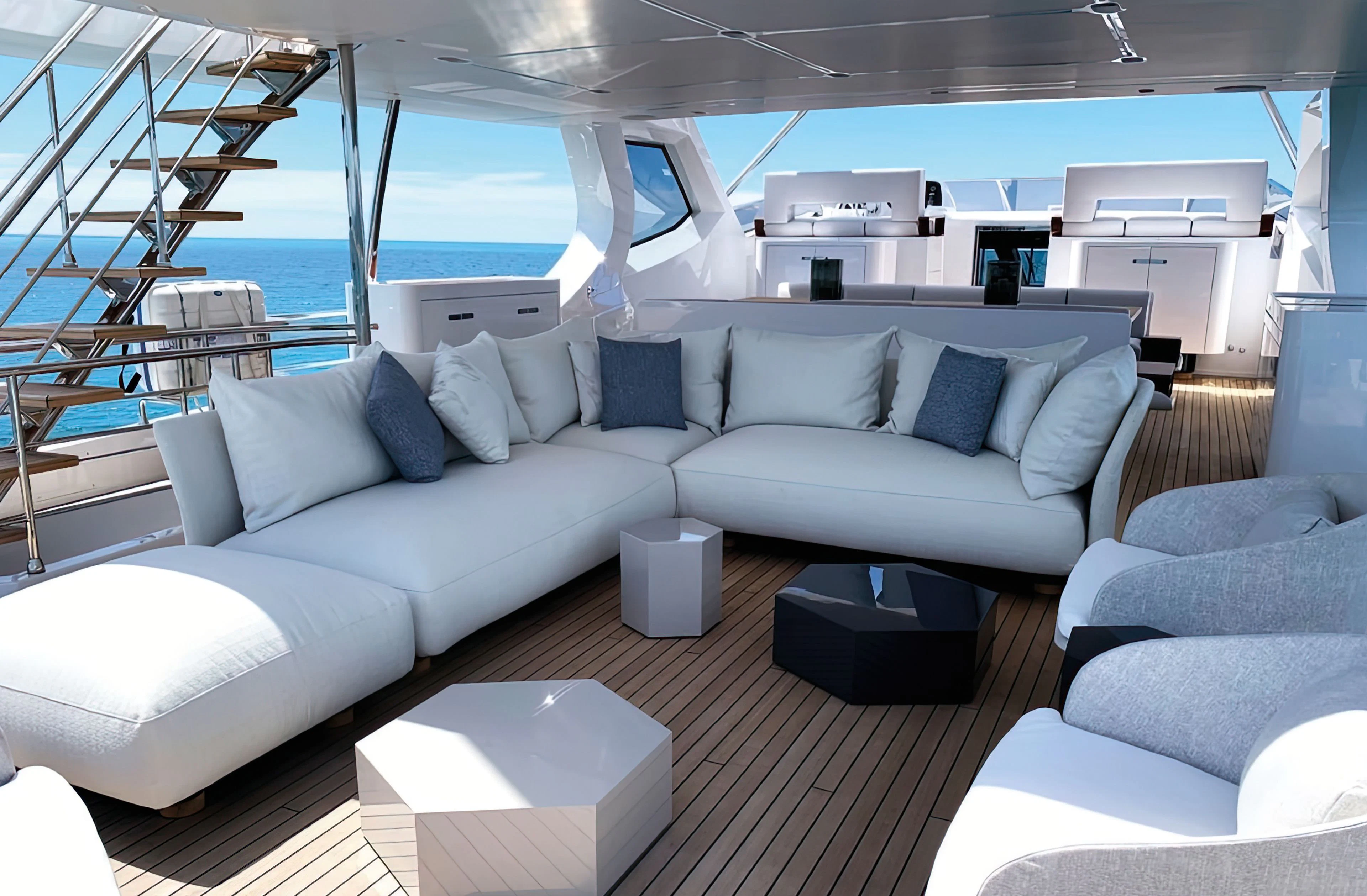 a room with a couch and a table aboard ECLIPSE Yacht for Sale